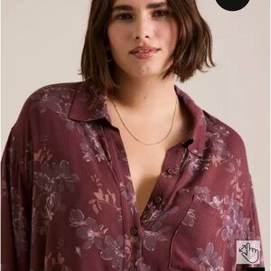 Torrid Festi Button-Up Cotton Shirt